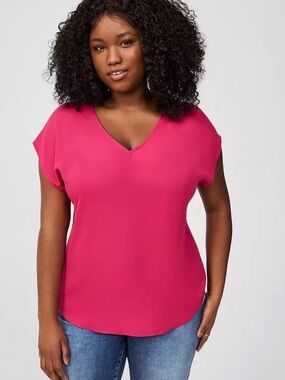 Torrid Georgette Strappy Back Dolman Short Sleeve Blouse NWT Size 2x (18/20)